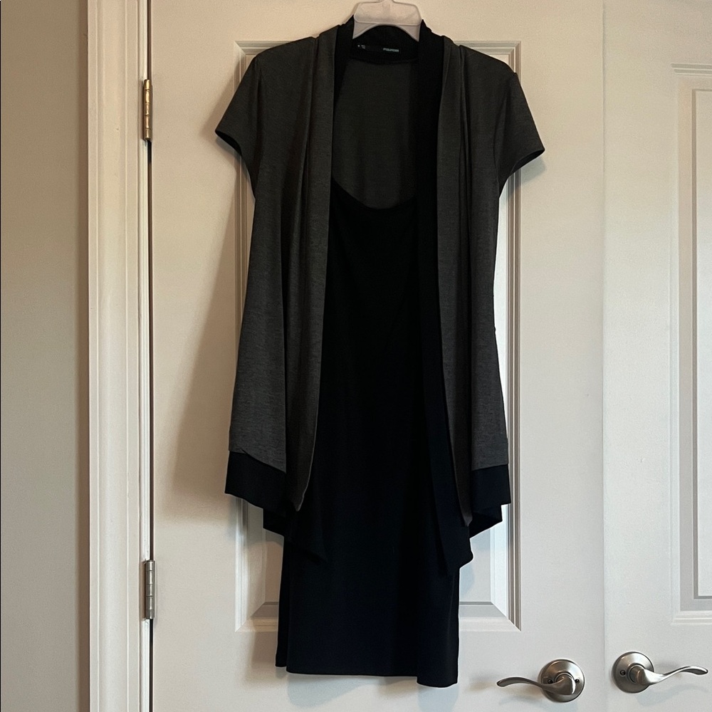 Maurices Charcoal and Black Knit Top with spaghetti strap dress